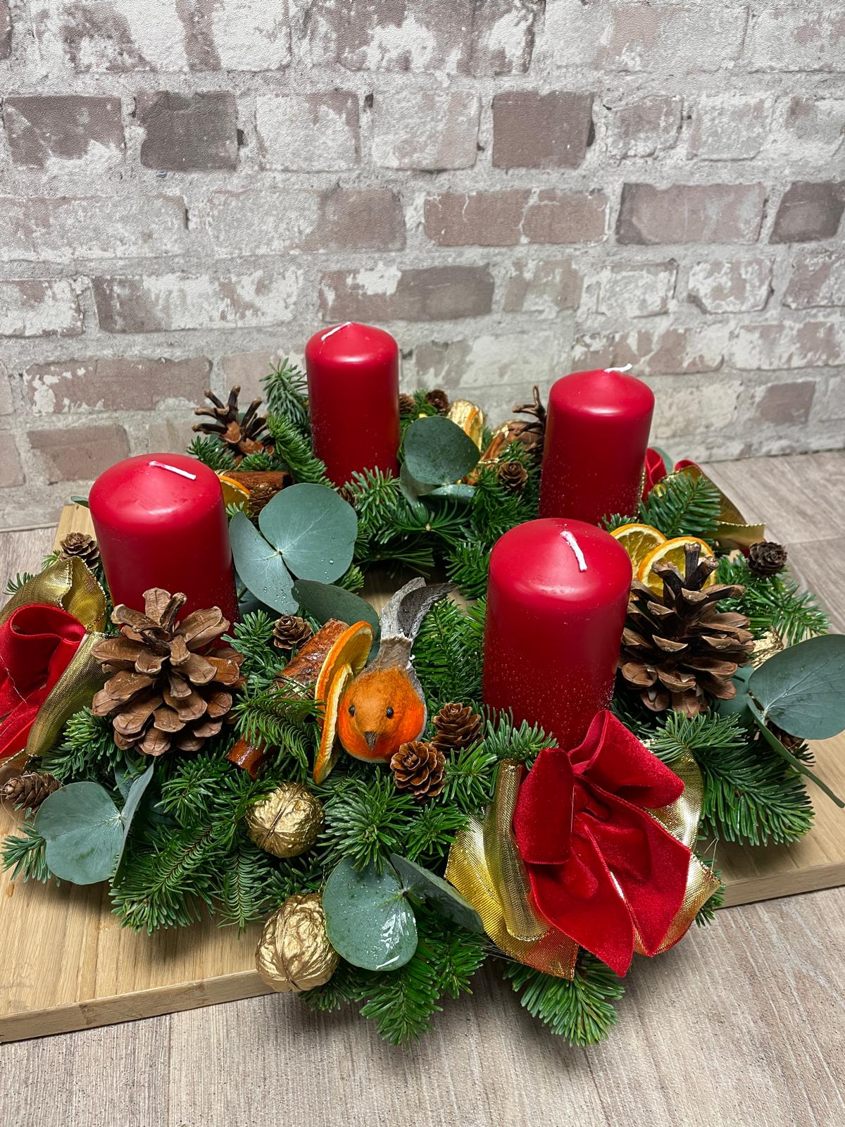 RED AND GOLD ADVENT WREATH
