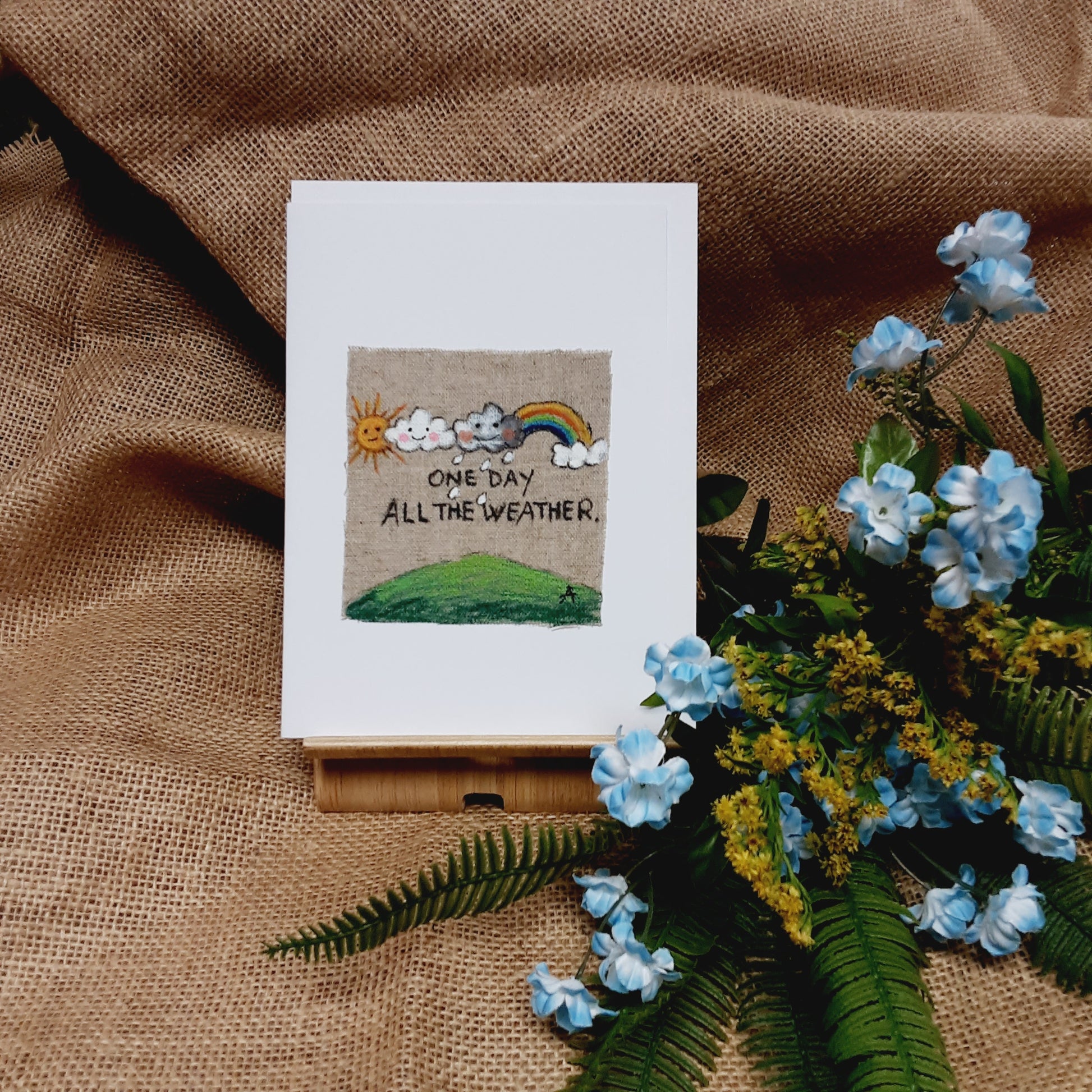 HAND PAINTED -N. Ireland's lovable weather- Greetings Card