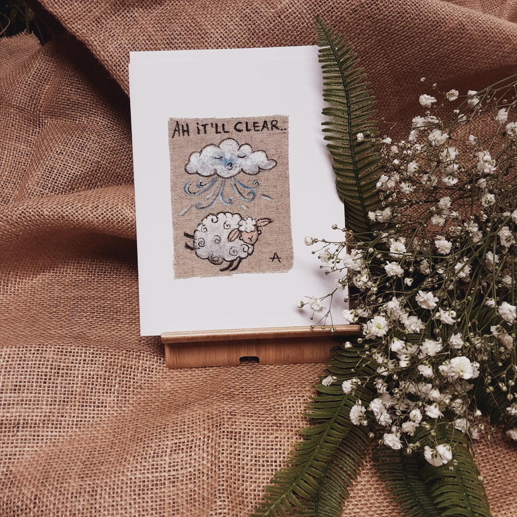 HAND PAINTED -N. Ireland's lovable weather- Greetings Card