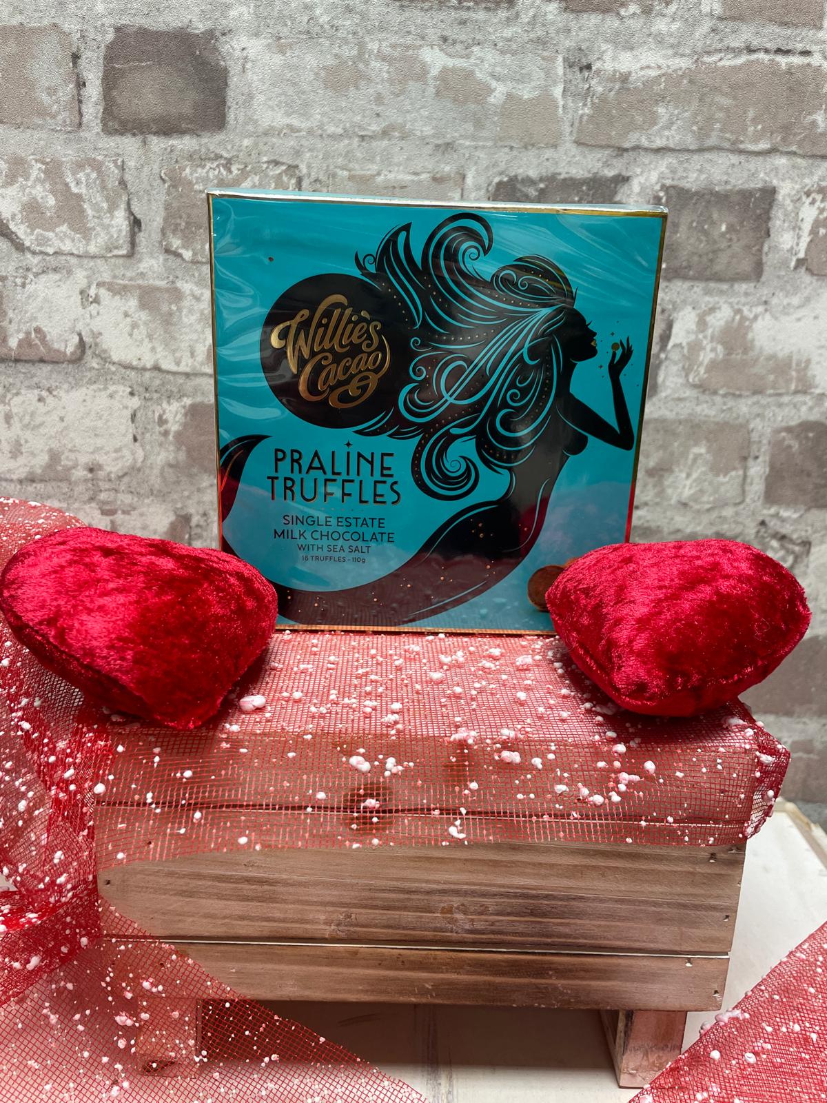 PRALINE TRUFFLES, MILK CHOCOLATE with SEA SALT