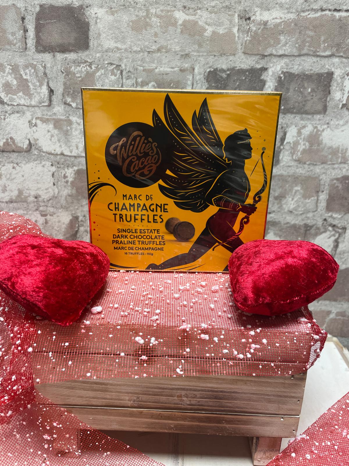 MARC DE CHAMPAGNE, dark chocolate praline truffles