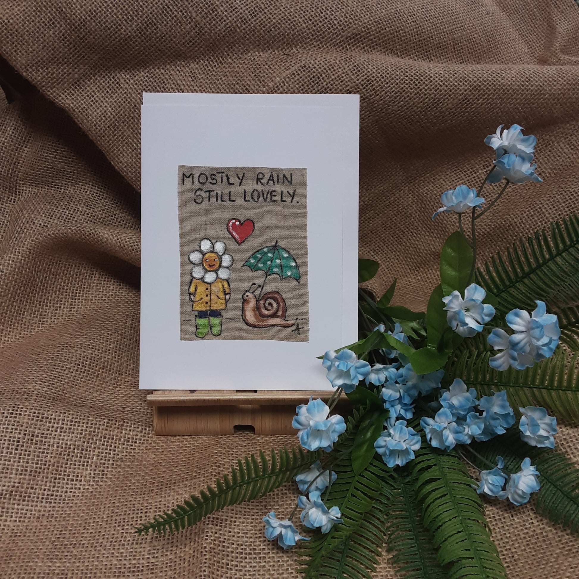 HAND PAINTED -N. Ireland's lovable weather- Greetings Card