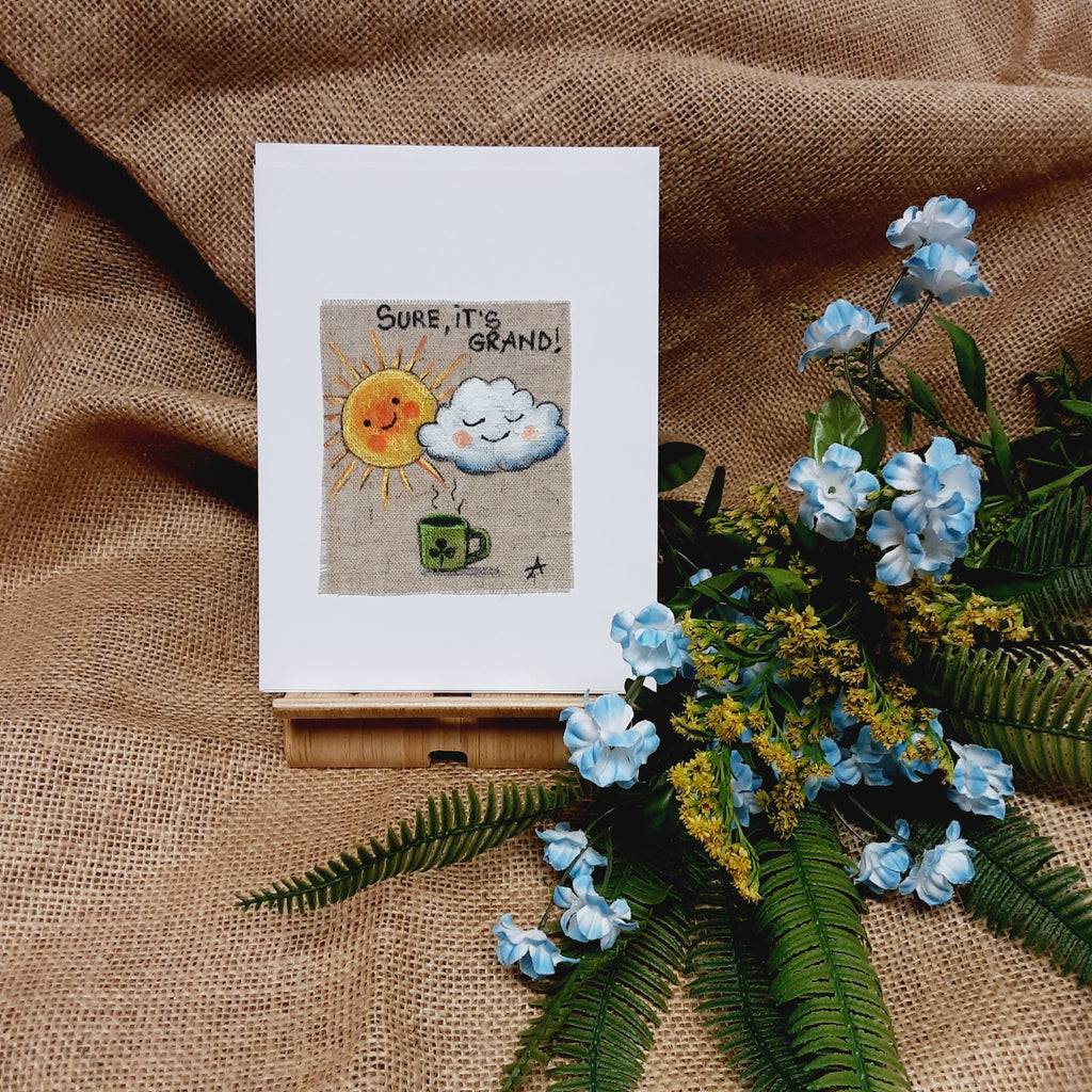 HAND PAINTED -N. Ireland's lovable weather- Greetings Card