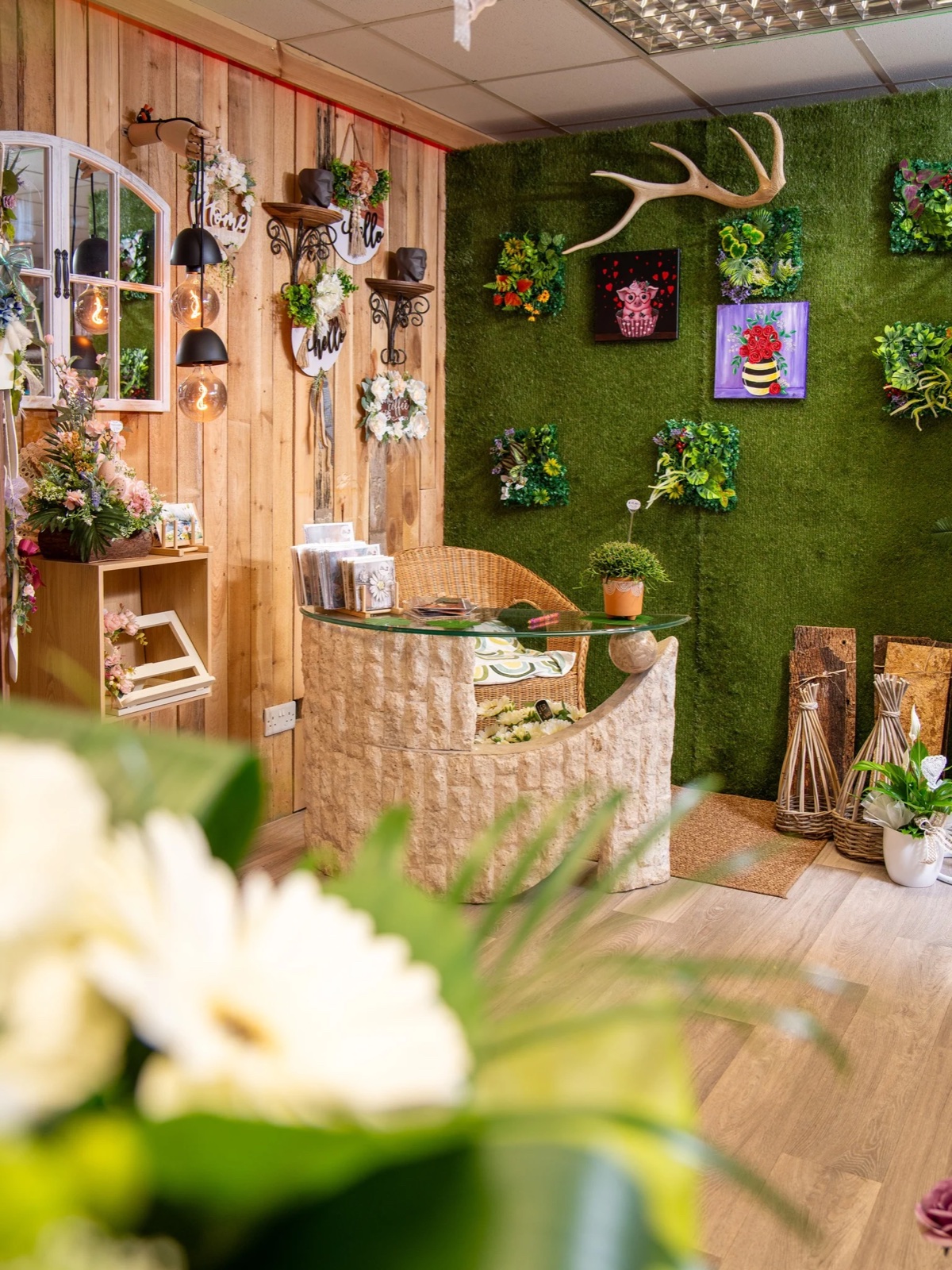 The welcoming interior of Great Victoria Blossoms florist in Belfast