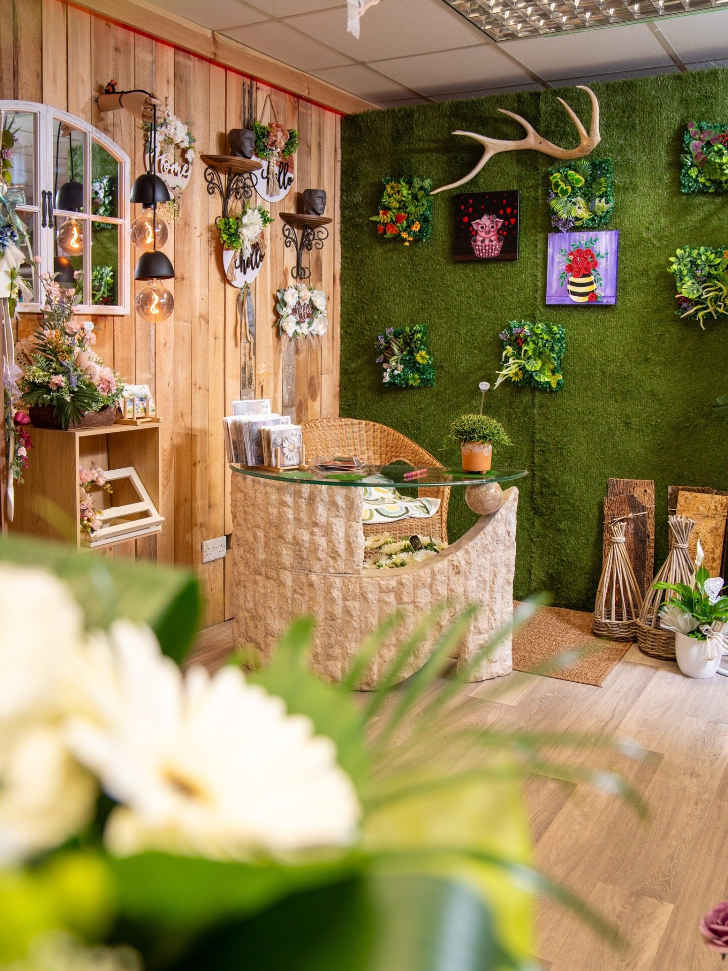 Inside Great Victoria Blossoms flower shop on Great Victoria Street, Belfast